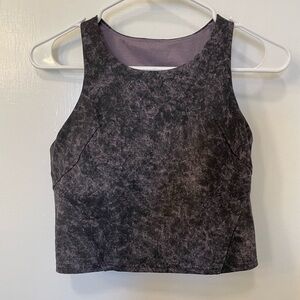 Lululemon Invigorate Training Tank Top Denim Wash Print Dusky Lavender Black